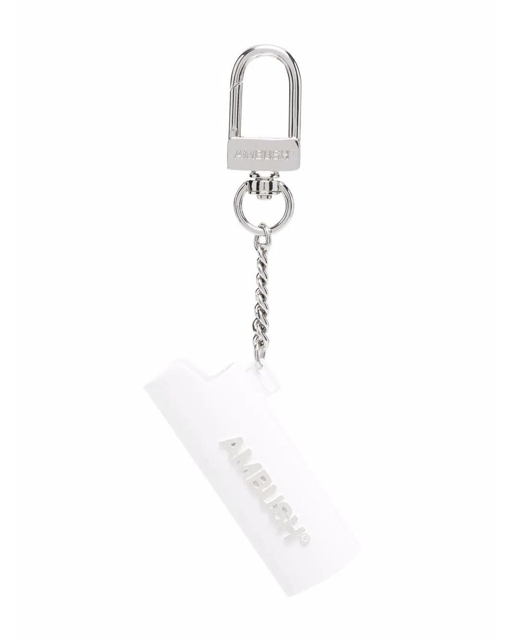 Ambush White Logo-Lettering Case Keychain for men