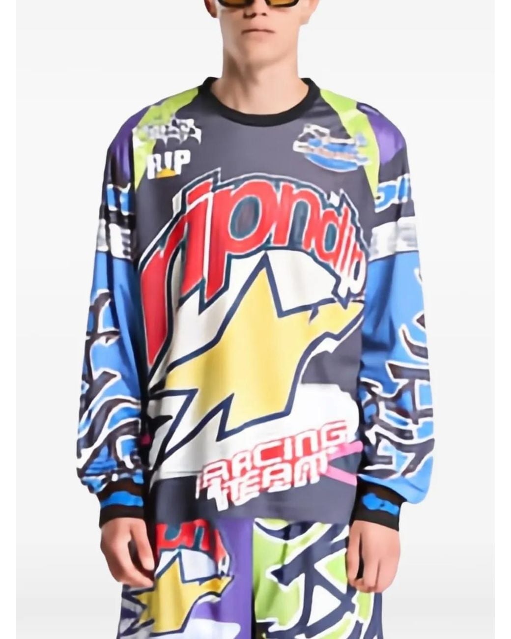 RIPNDIP Blue Allstar Logo-Print T-Shirt for men