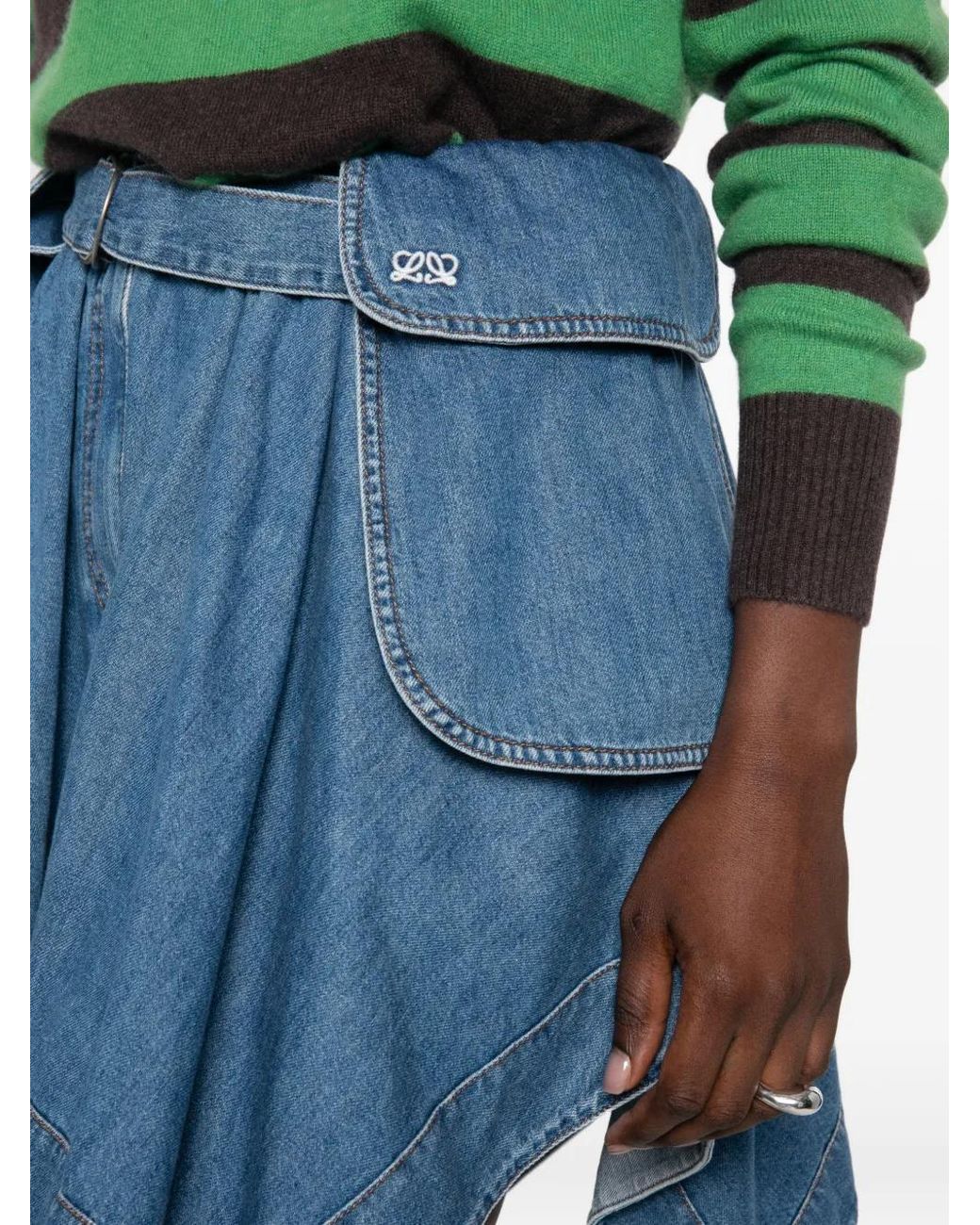 Loewe Blue Denim Cargo Skirt