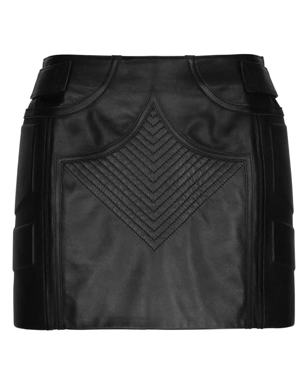 Dolce & Gabbana Black Mid-Rise Nappa Mini Skirt