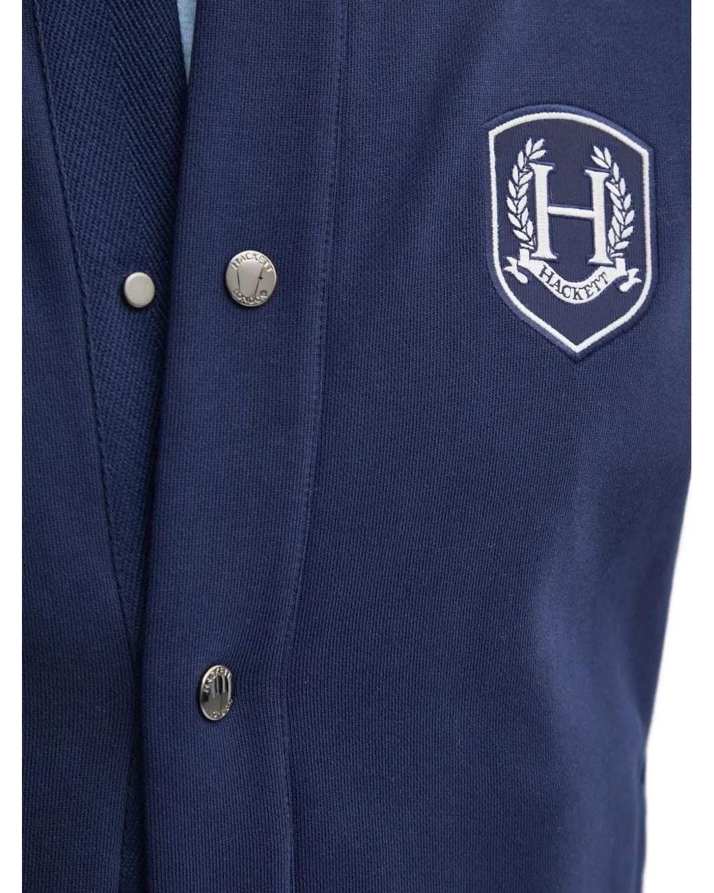 Hackett Blue Logo-Patch Bomber Jacket for men