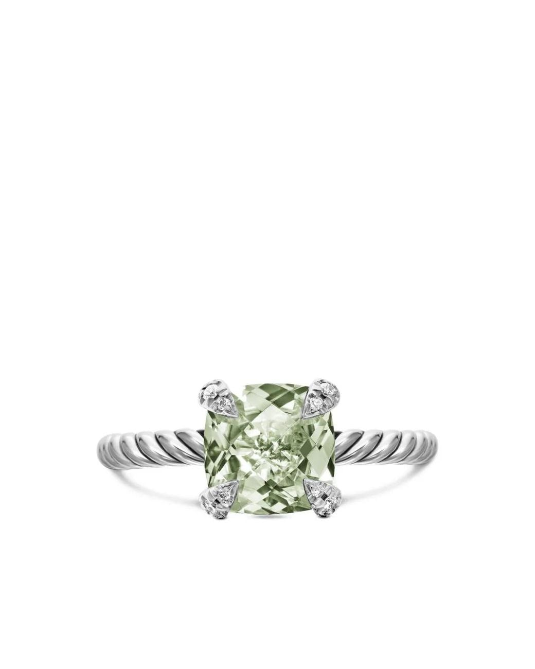 David Yurman Green Chatelaine Ring Mit Prasiolith Und Diamanten 8Mm