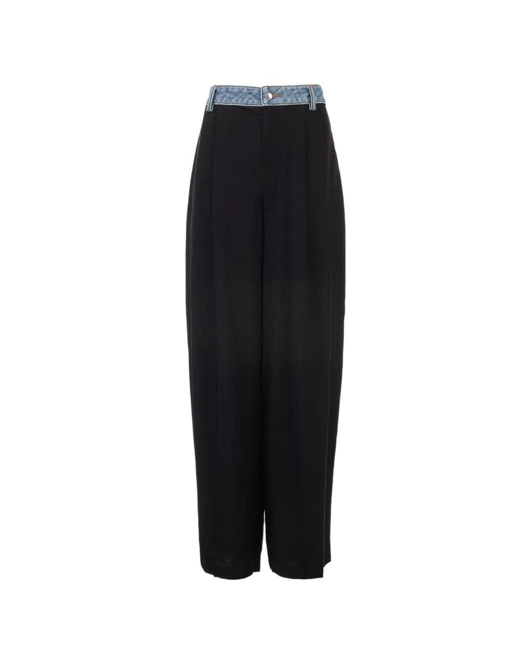 Alexander Wang Black Denim Waistband Mid-Rise Pants