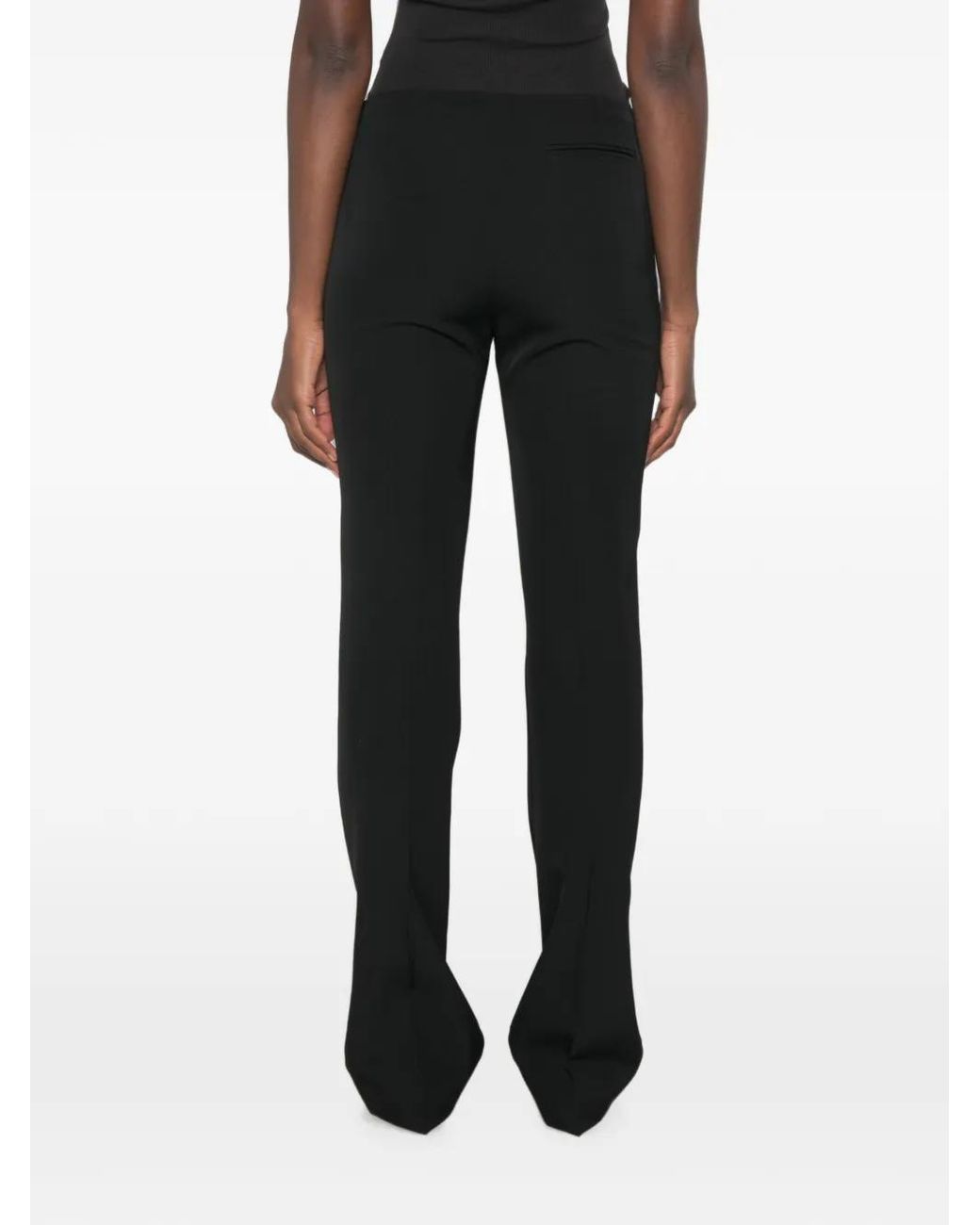 The Row Black Fabien Pressed-Crease Trousers