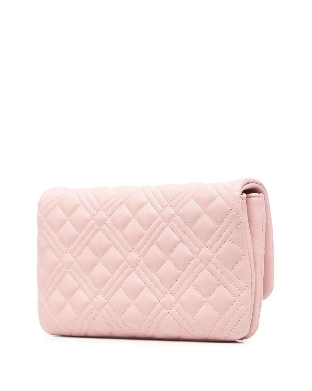 Love Moschino Pink Gesteppte Umhängetasche Mit Logo