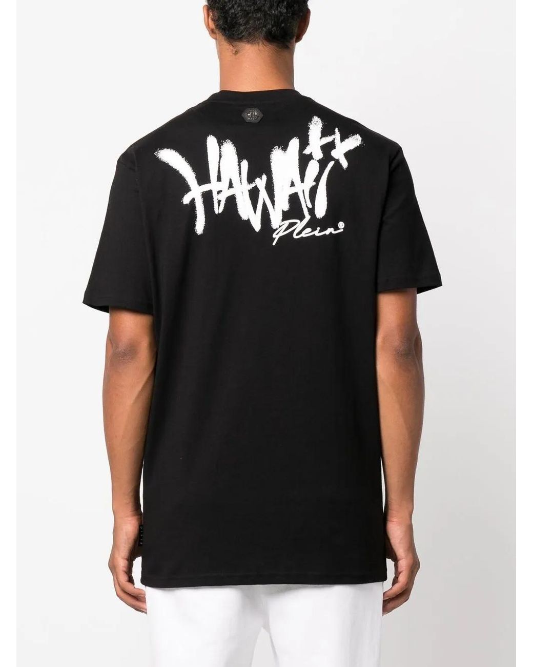 Philipp Plein Black Hawaii Embellished Short-Sleeve T-Shirt for men