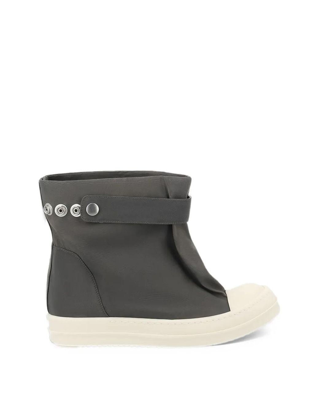 Rick Owens Black Press-Stud-Strap Boots