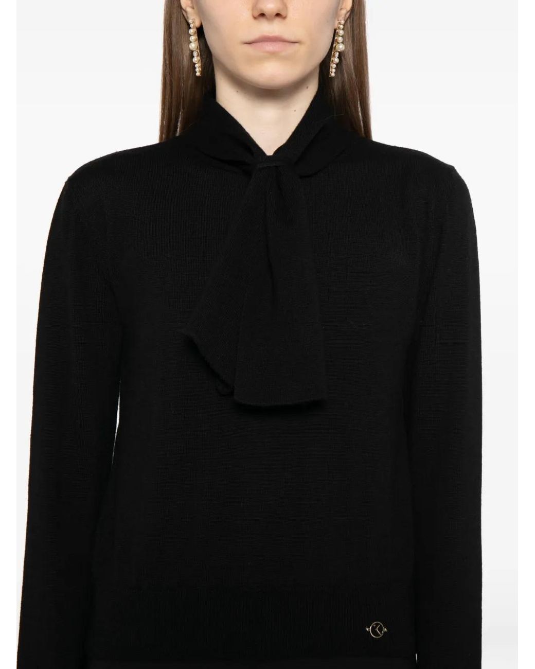 Saiid Kobeisy Black Logo-Patched Top