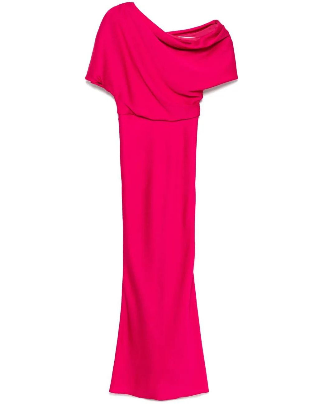 Amsale Pink Hammered Satin Dress