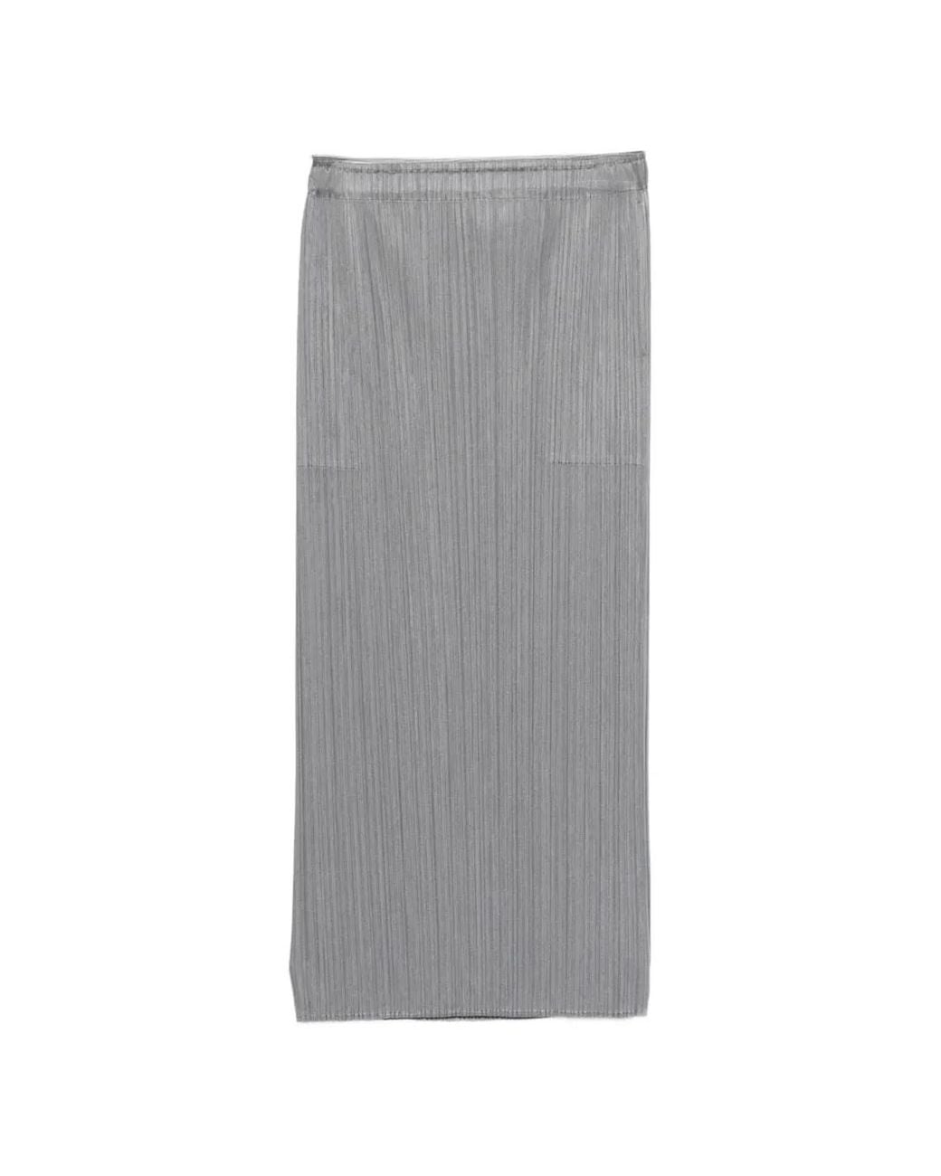 Pleats Please Issey Miyake Gray Pleated Midi Skirts