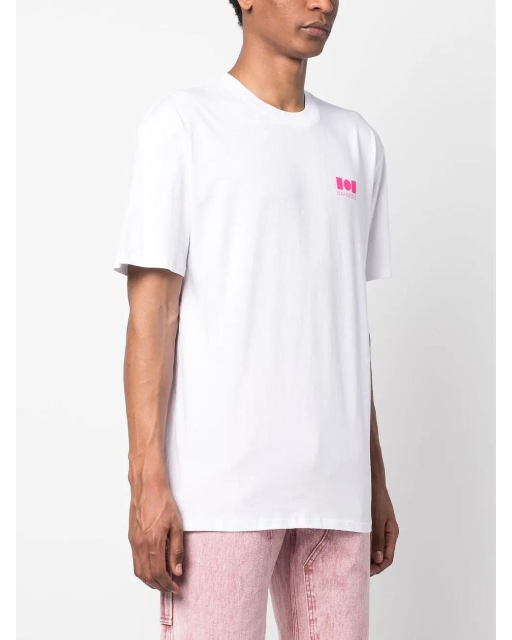 NAHMIAS White Logo-Print Cotton T-Shirt for men