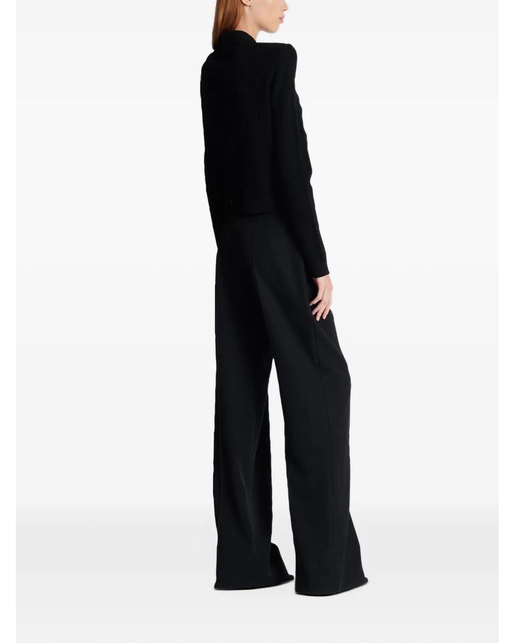 Balmain Black Crop Knit-Button Cardigan