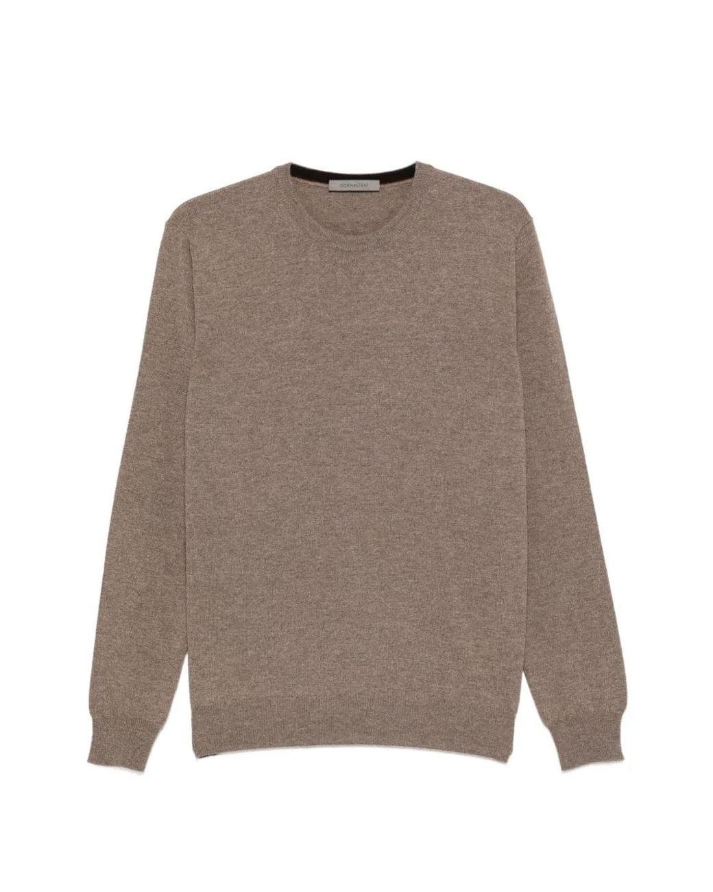 Corneliani Brown Crew-Neck Long-Sleeve Sweater for men