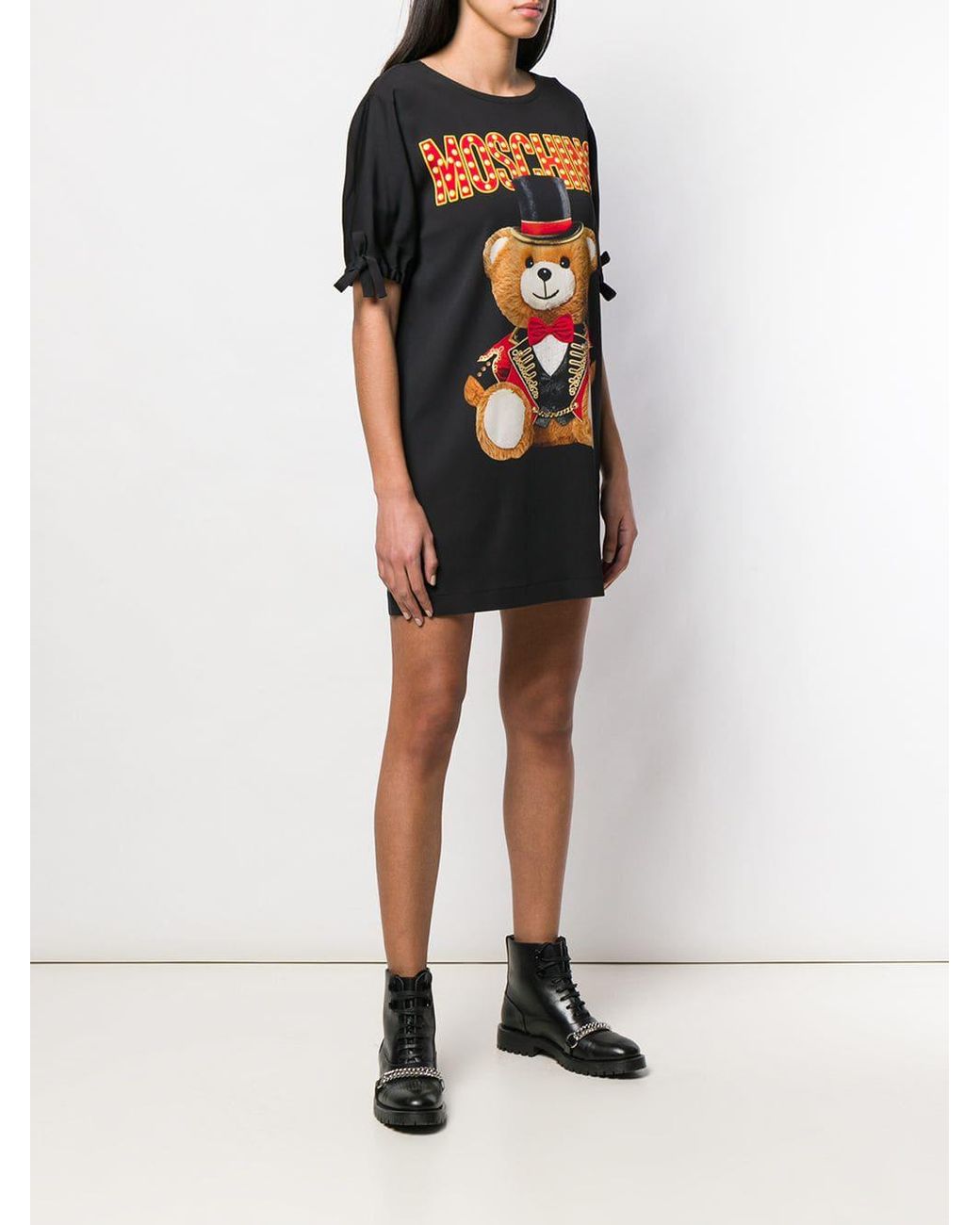 Moschino Circus Teddy Bear T-shirt Dress in Black | Lyst