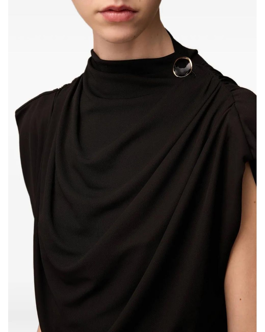 RETORI Black Draped Top
