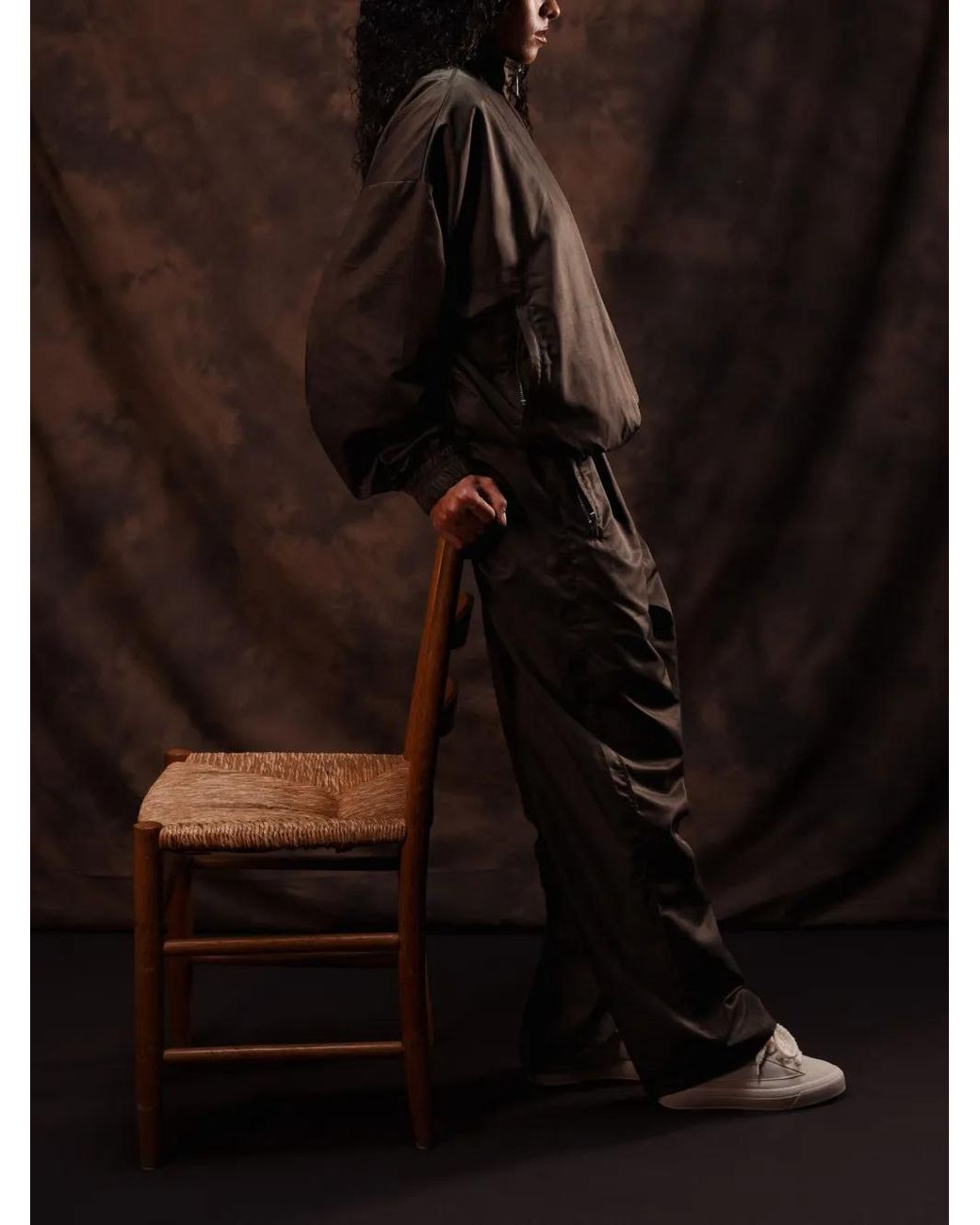 ROUGH Green High-Neck Tracksuit Jacket