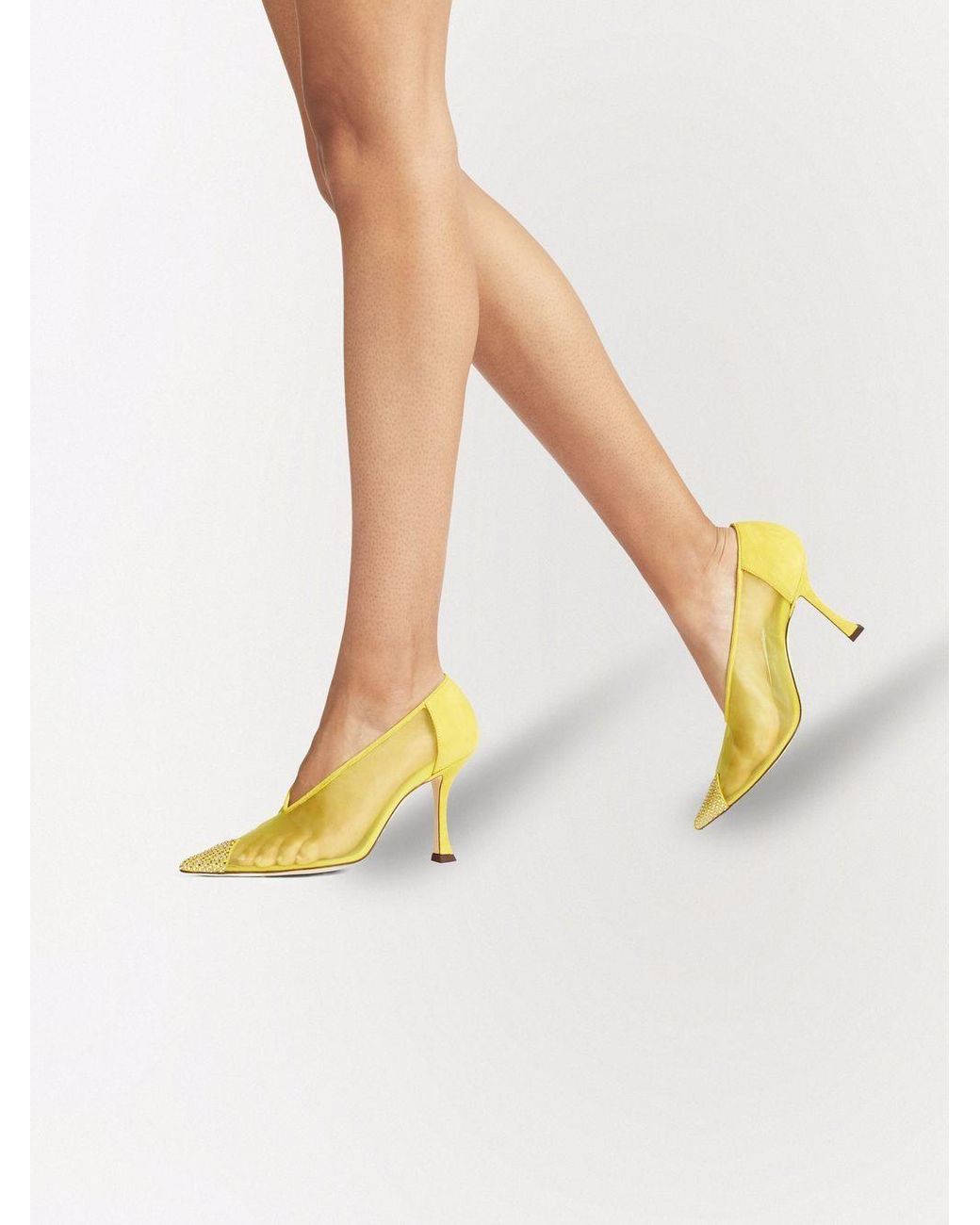 Jimmy Choo Nicole 90mm Mesh Pumps in Yellow | Lyst