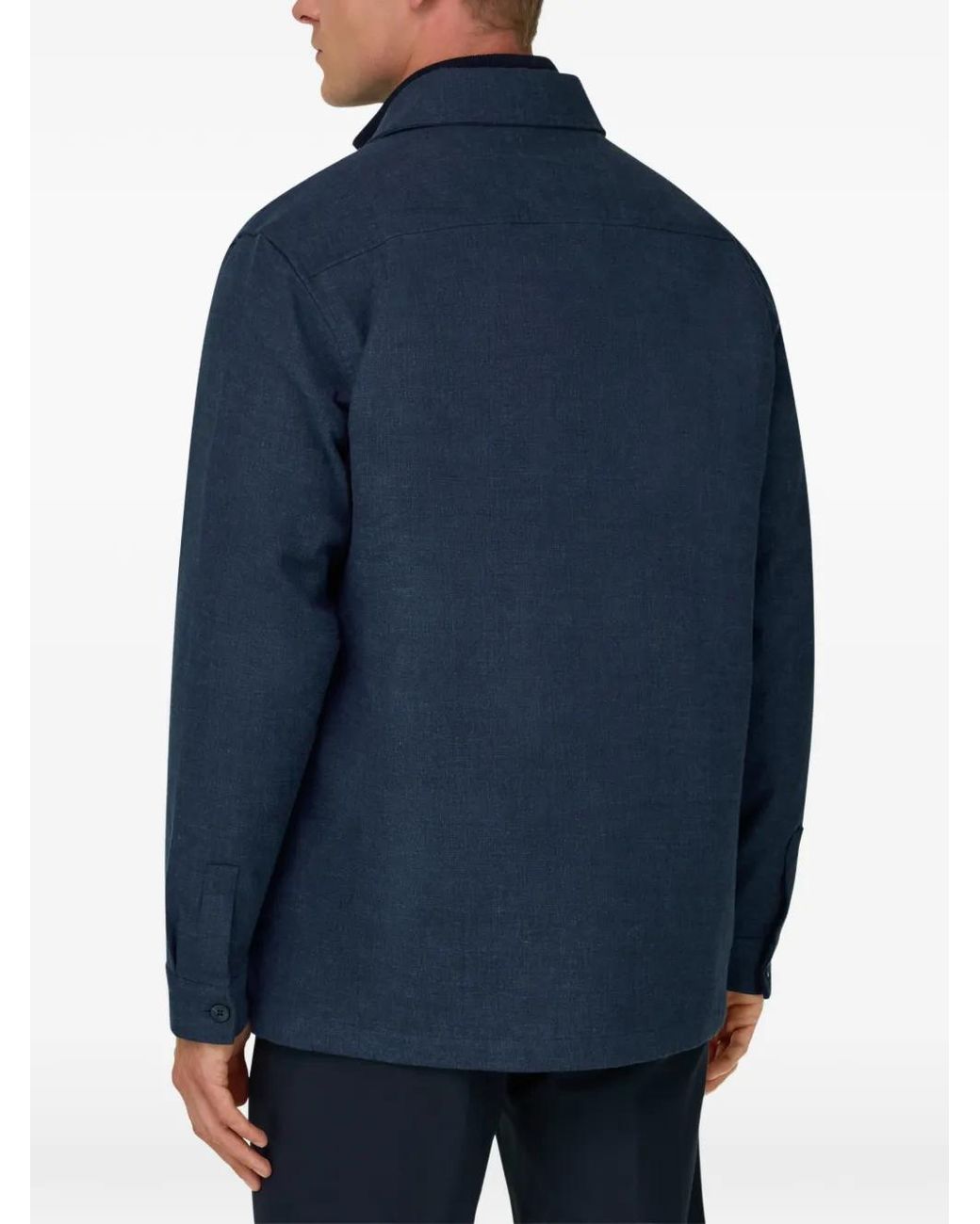 Boggi Blue Overshirt Indouble-Face Denim for men