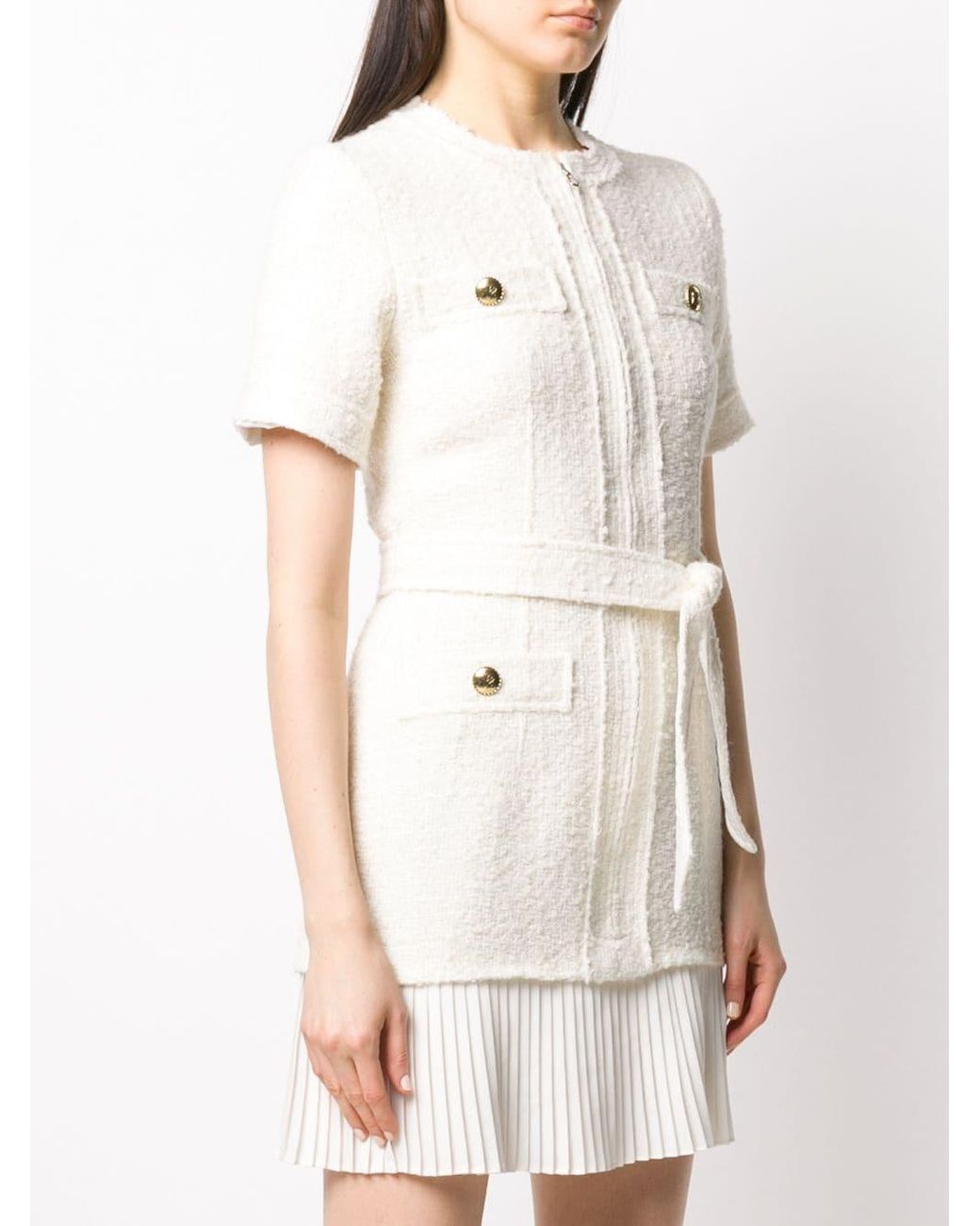 sandro short tweed coat dress Sandro Tweed-Effect Woolen Coat Dress
