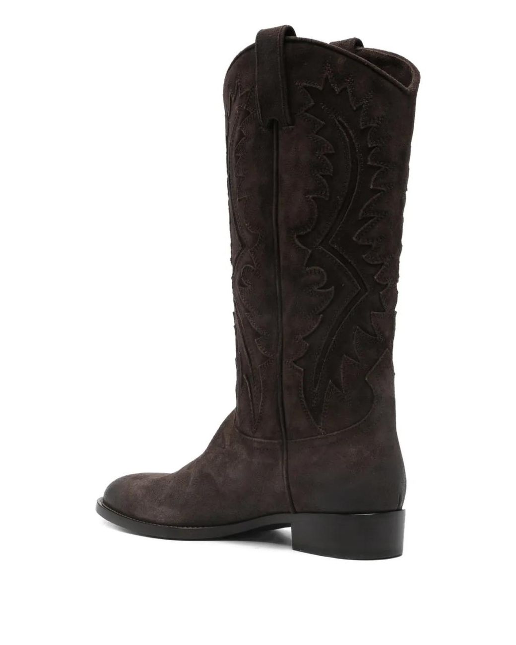 Sartore Black Suede Appliqué Boots