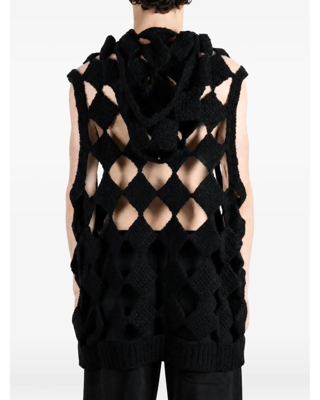 Rick Owens Black Sarutanya Hooded Tank for men