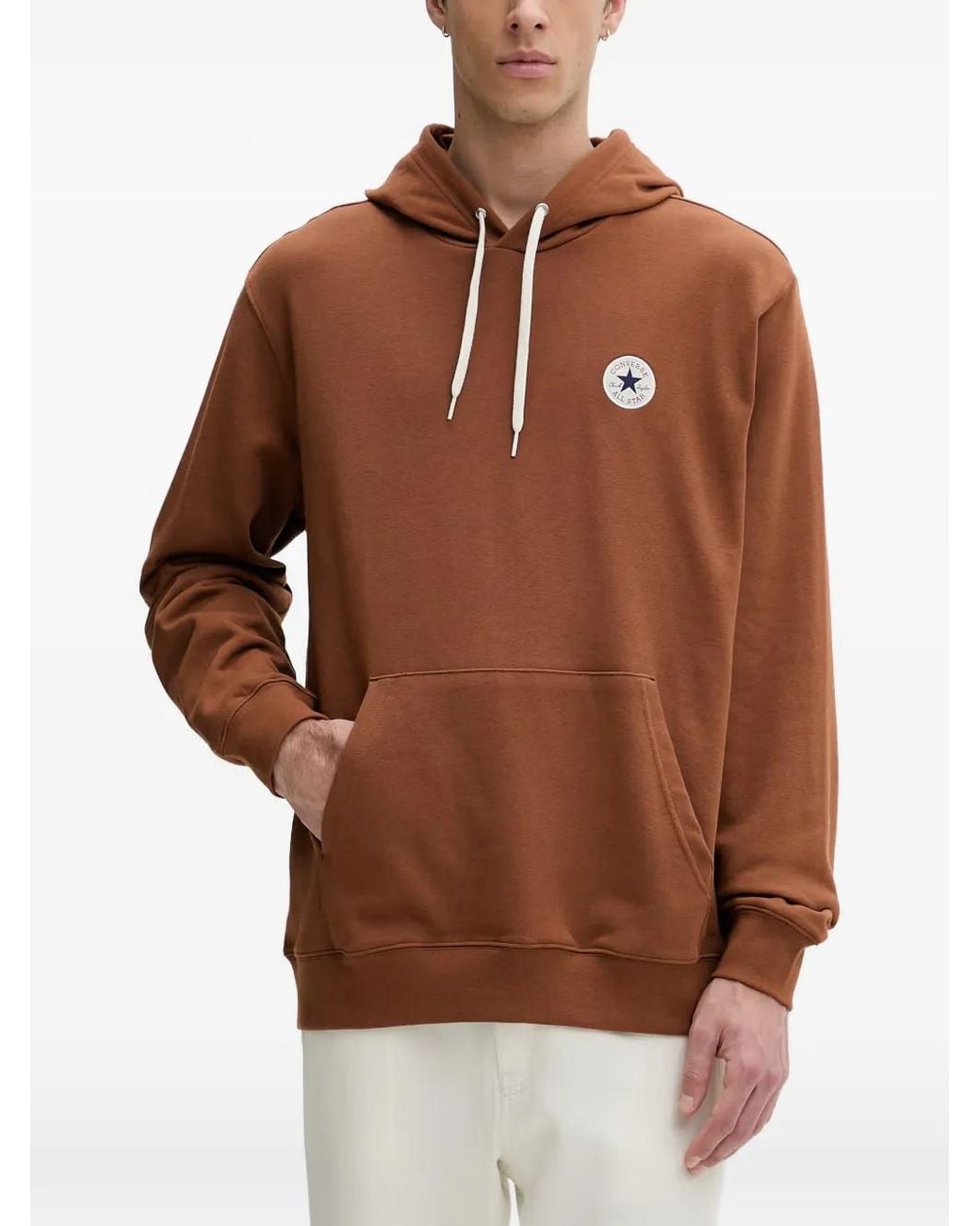 Converse Brown Chuck Taylor Logo-Patch Hoodie for men