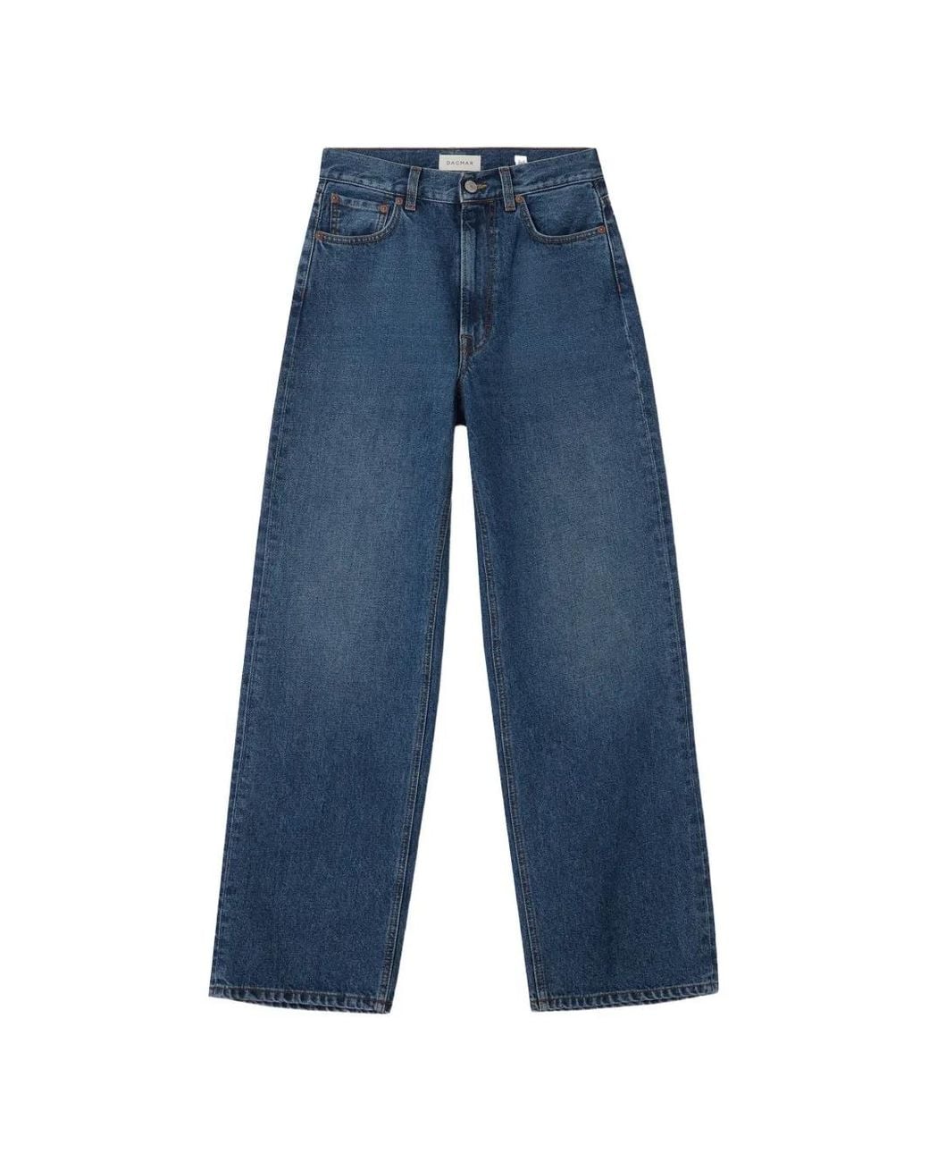 House of Dagmar Blue Mid-Rise Baggy-Fit Wide-Leg Jeans