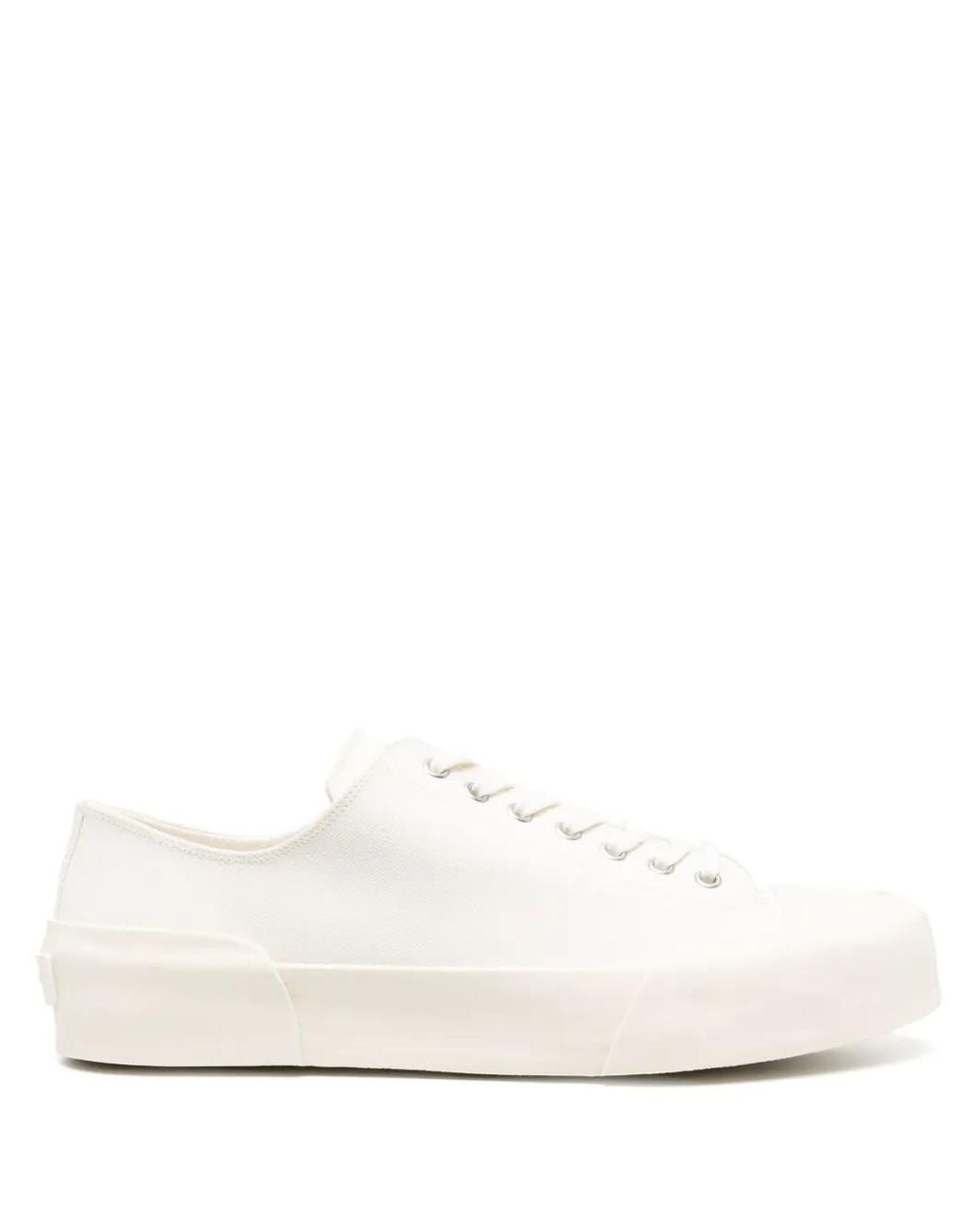 Jil Sander White Lace-Up Low-Top Sneakers For for men