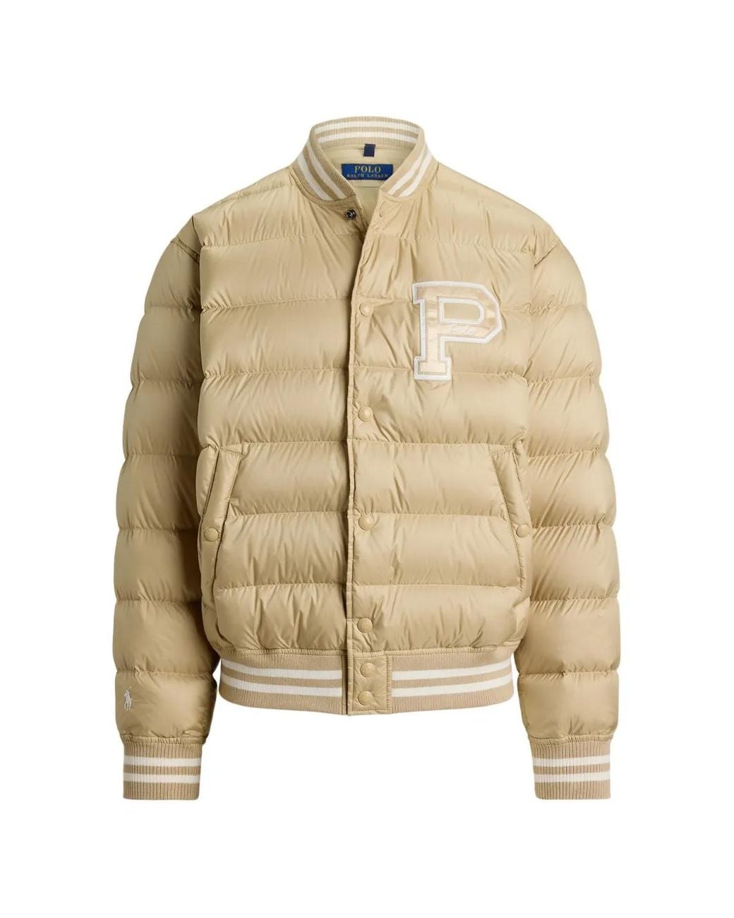 Polo Ralph Lauren Natural The Colden Quilted Letter Jacket for men