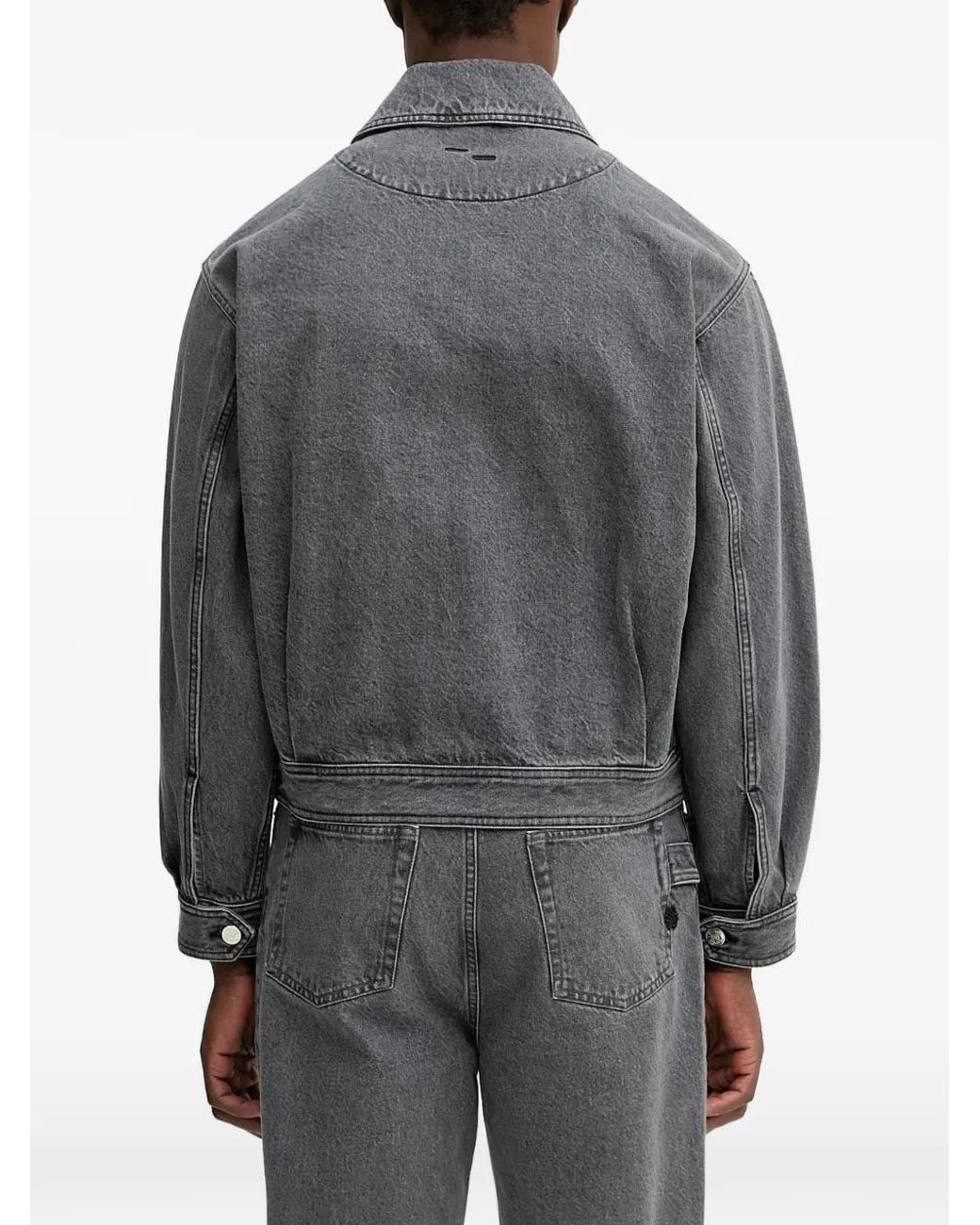 Filling Pieces Gray Logo-Detail Shirt Jacket for men
