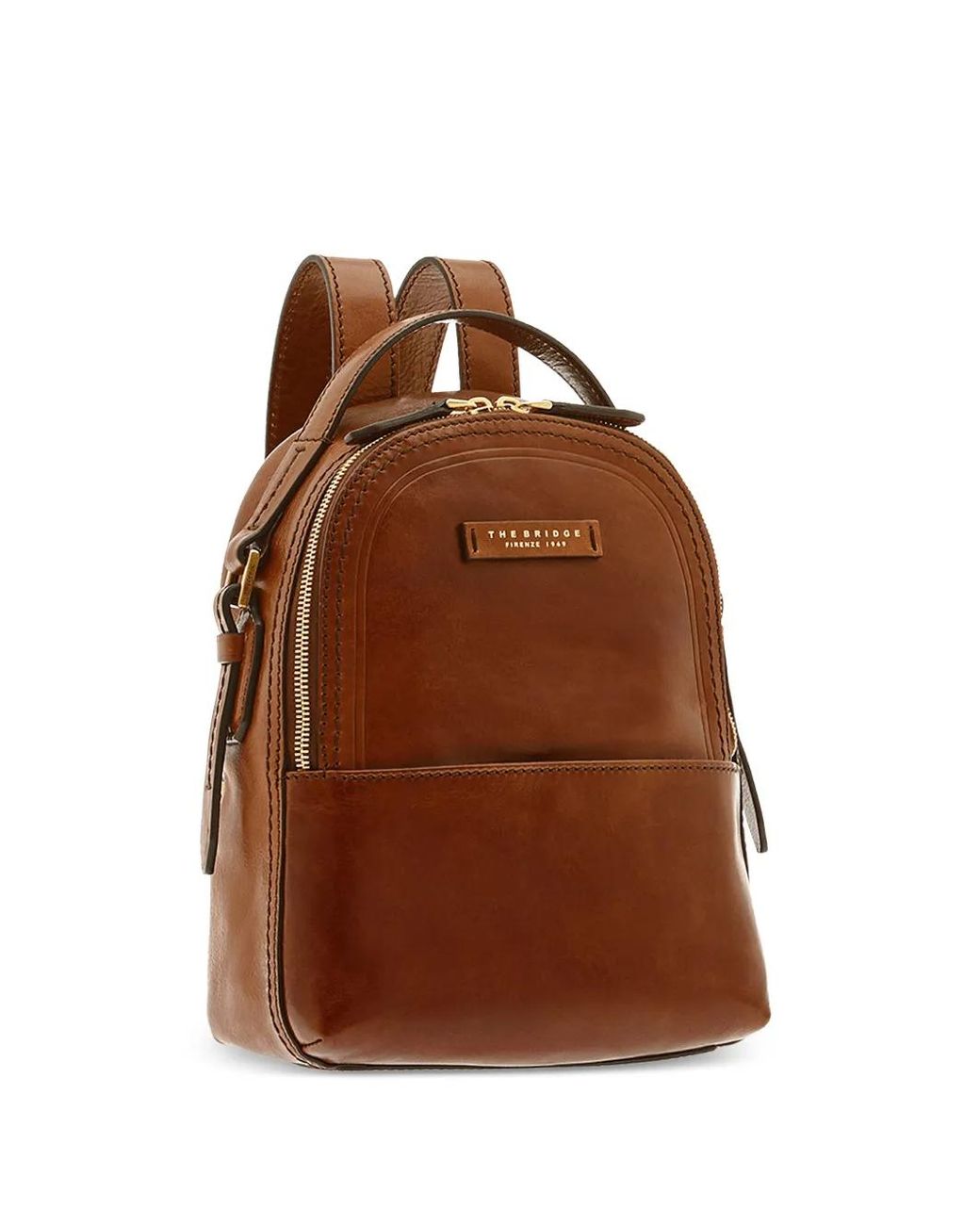 The Bridge Brown Pearldistrict Logo-Plaque Leather Backpack