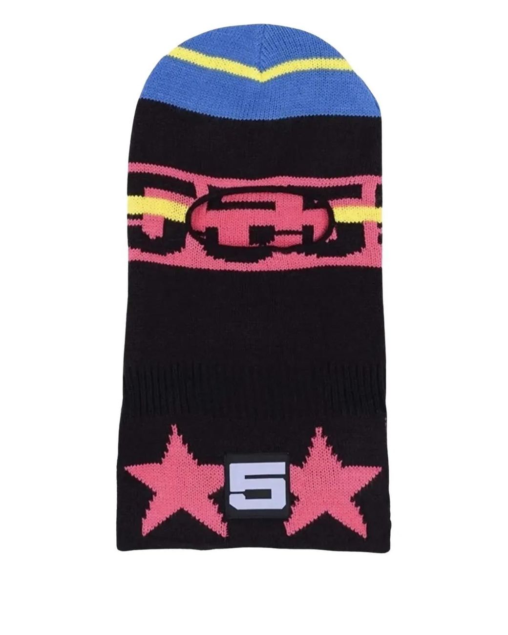 Sp5der Black Star-Motif Knitted Balaclava for men