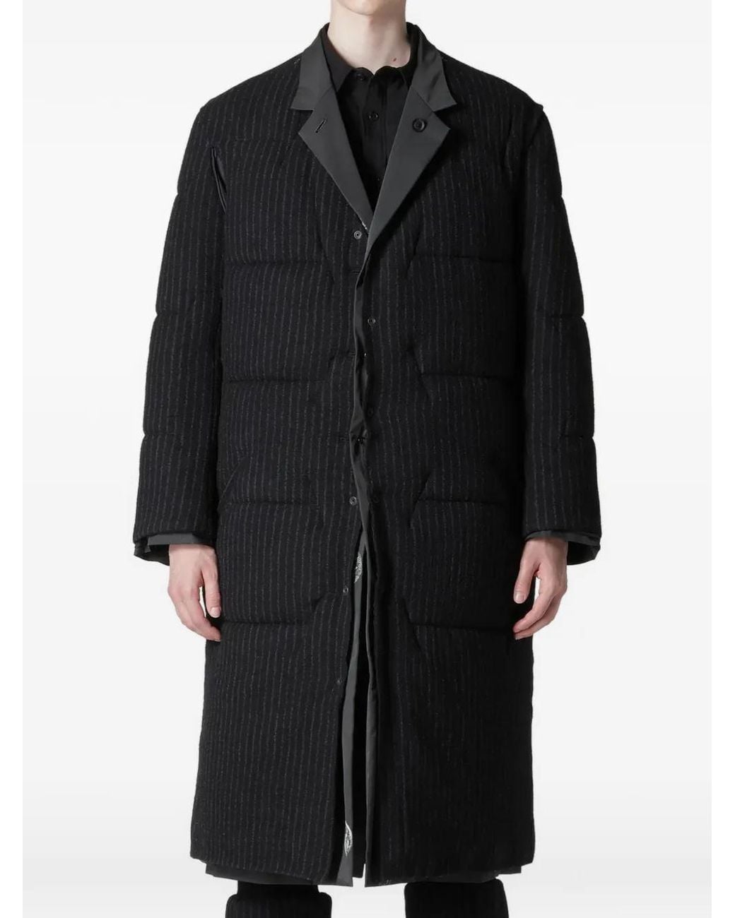 Yohji Yamamoto Gray Padded Pinstripe Jacket for men