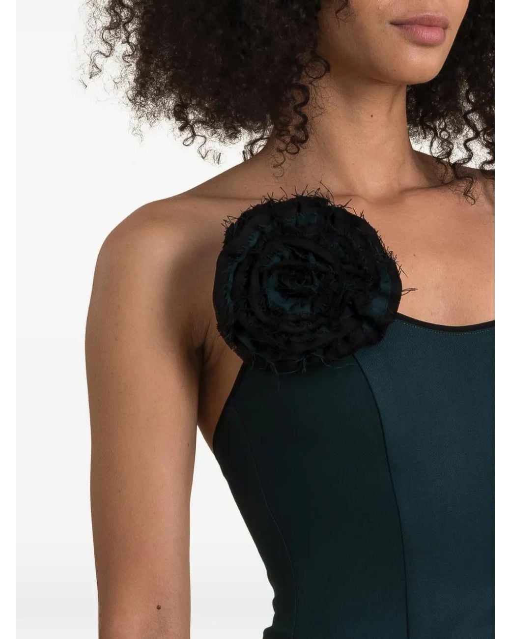 Contessa Mills Blue Helix Floral-Appliqué Top