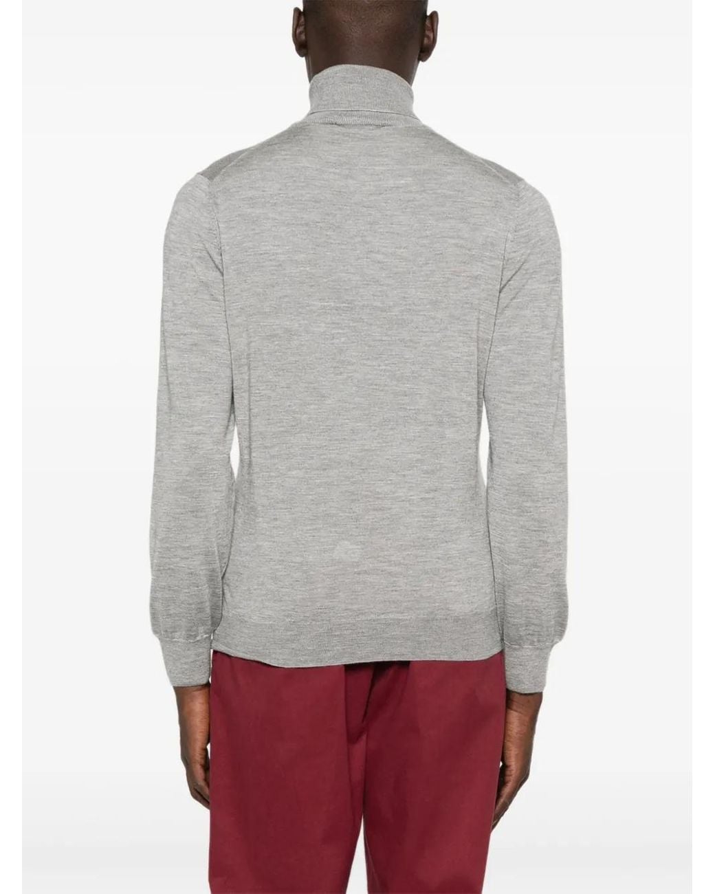 Fileria Gray Turtleneck Long-Sleeve Sweater for men