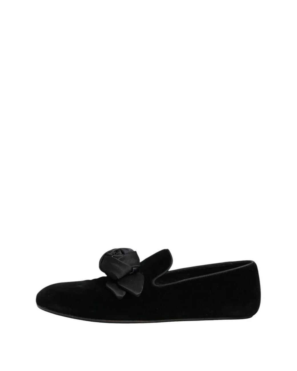 Dolce & Gabbana White Rose-Detail Velvet Loafers for men