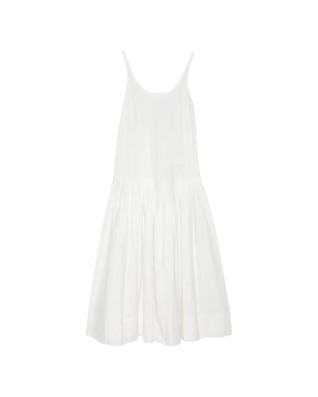 St. Agni White Robe Mi-Longue À Design Plissé