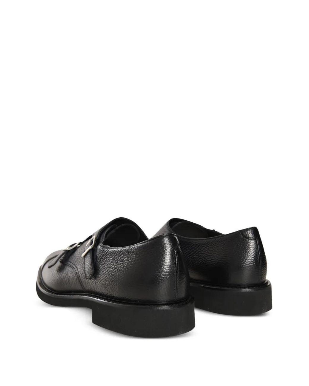 Doucal's Black Double-Buckle Oxford Shoes for men