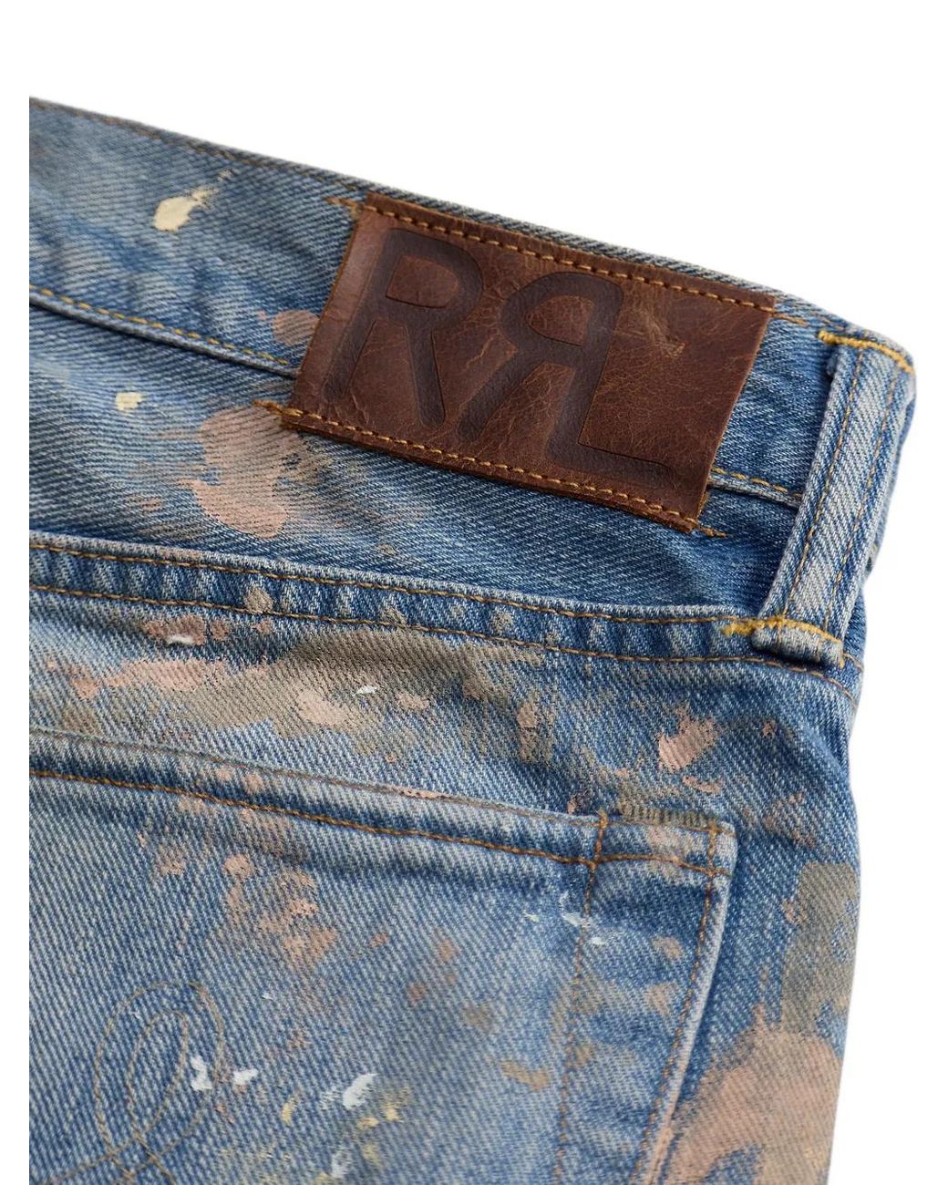RRL Blue Splatter Trousers