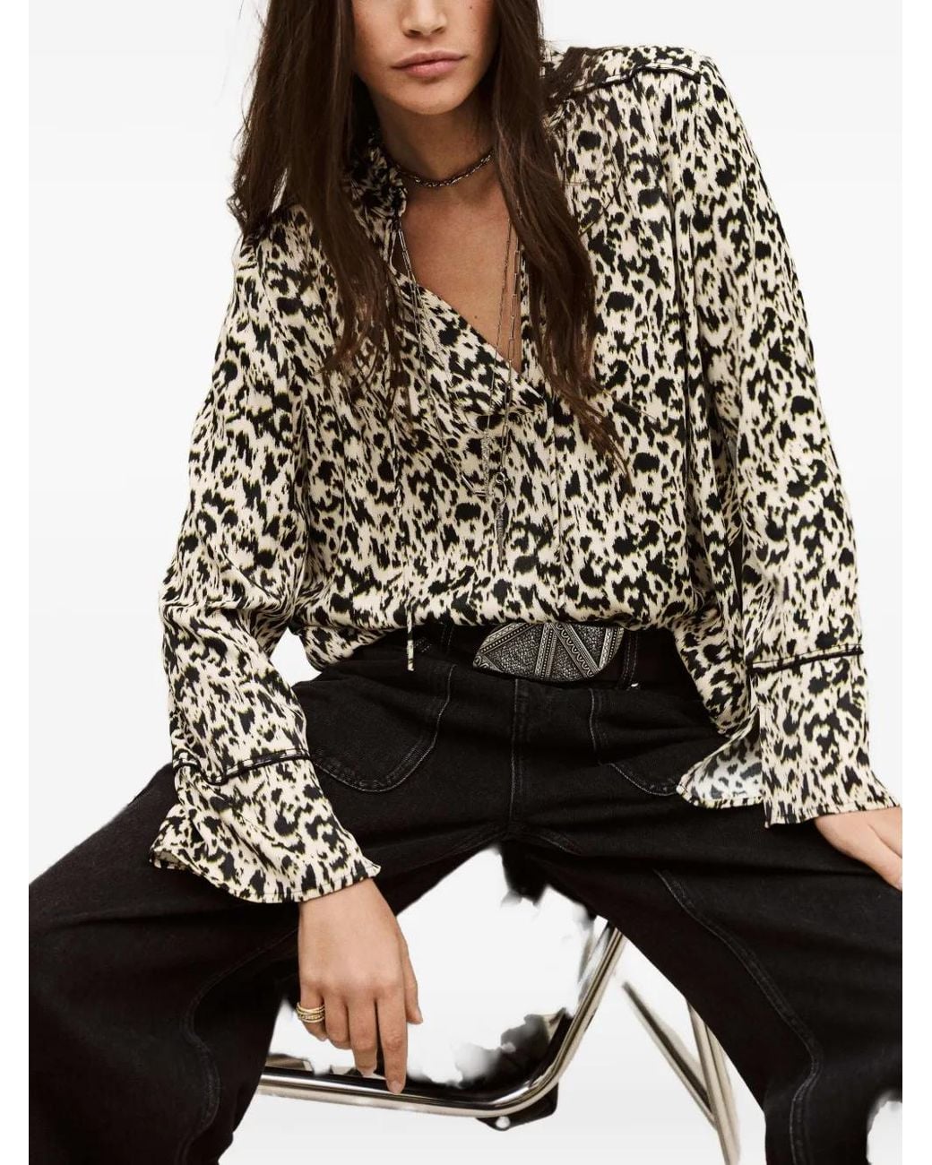 Ba&sh White Pia Patterned Blouse