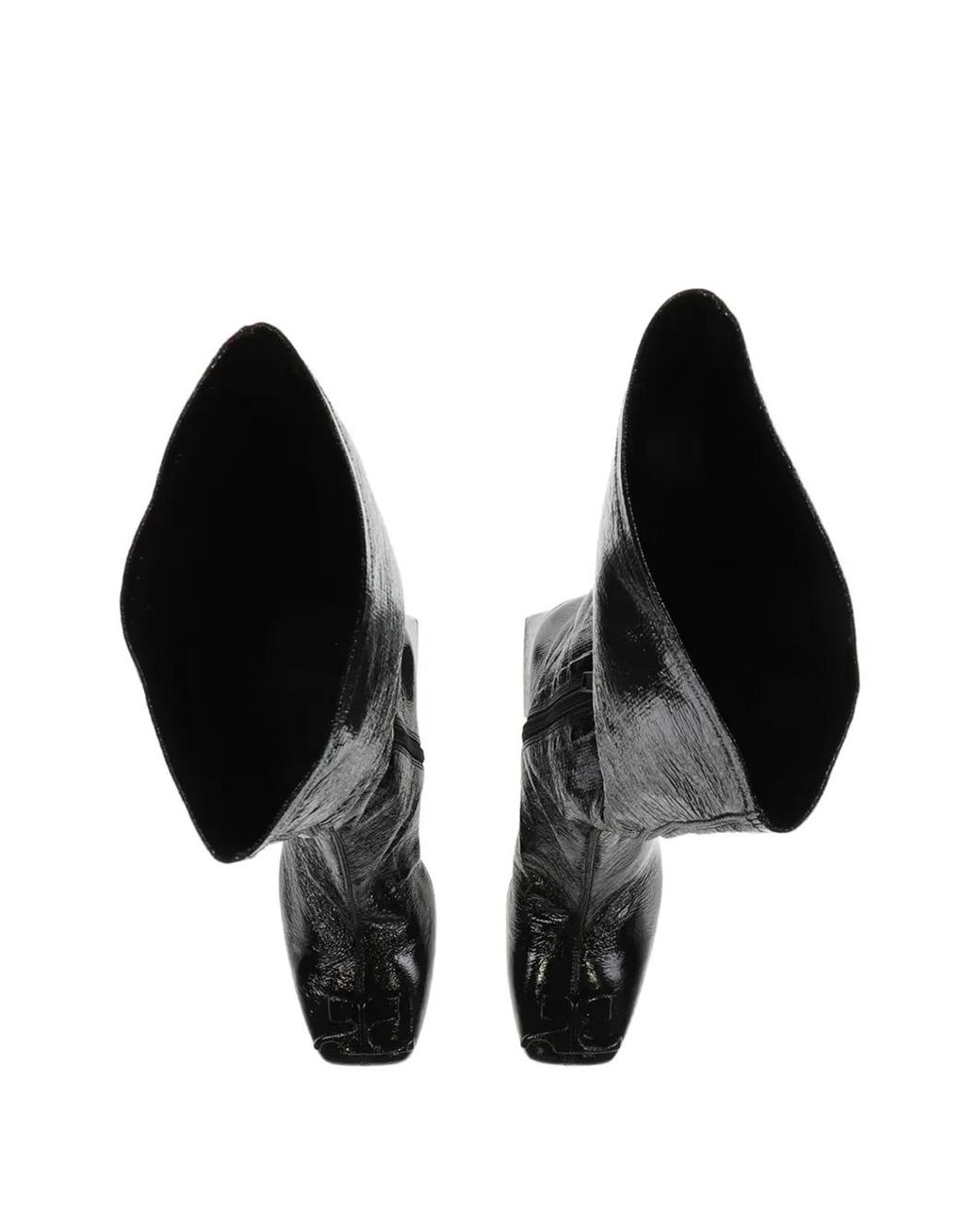 Courreges Black Reedition Vinyl Knee-High Boots