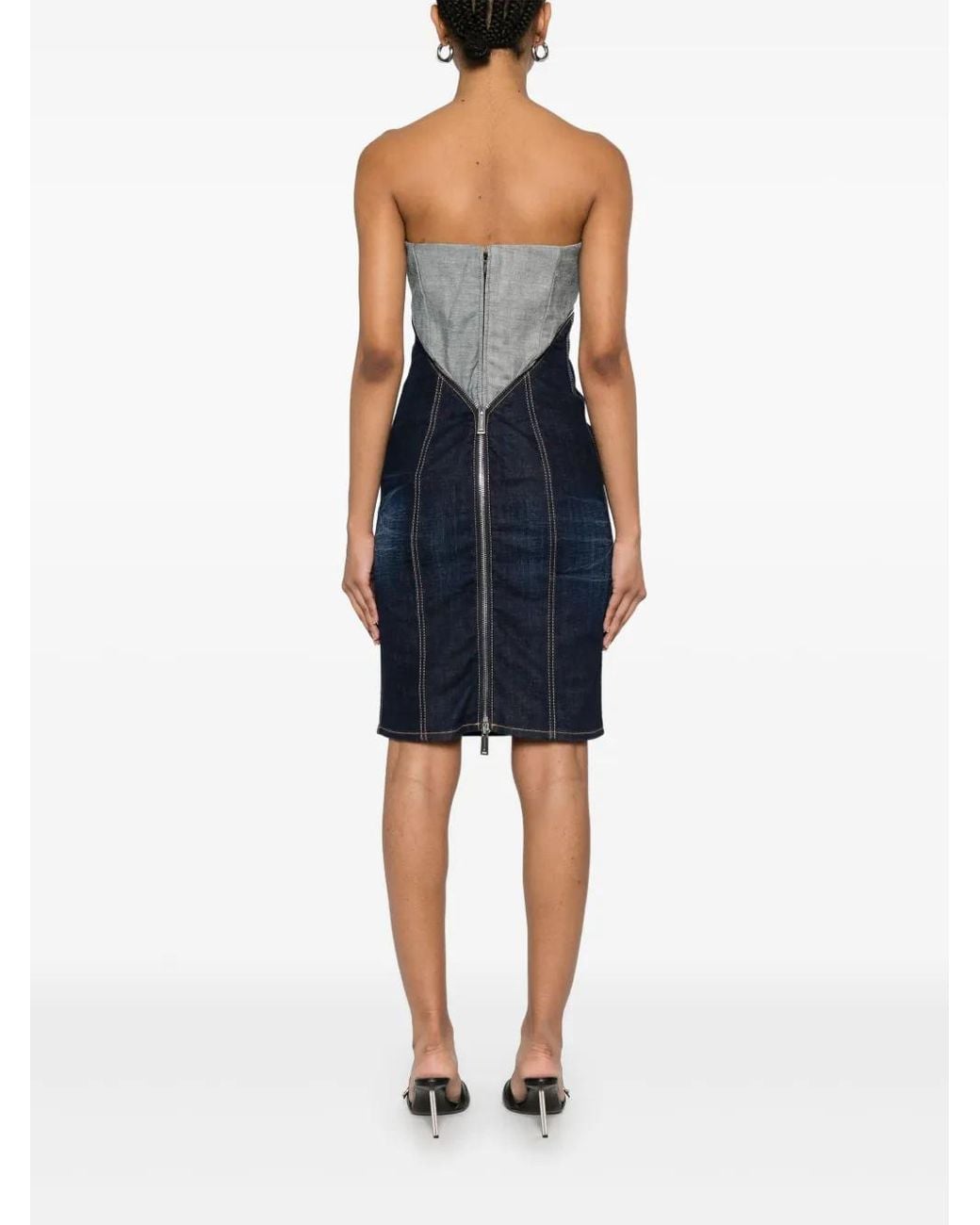 DSquared² Blue Upside Denim Mini Dress