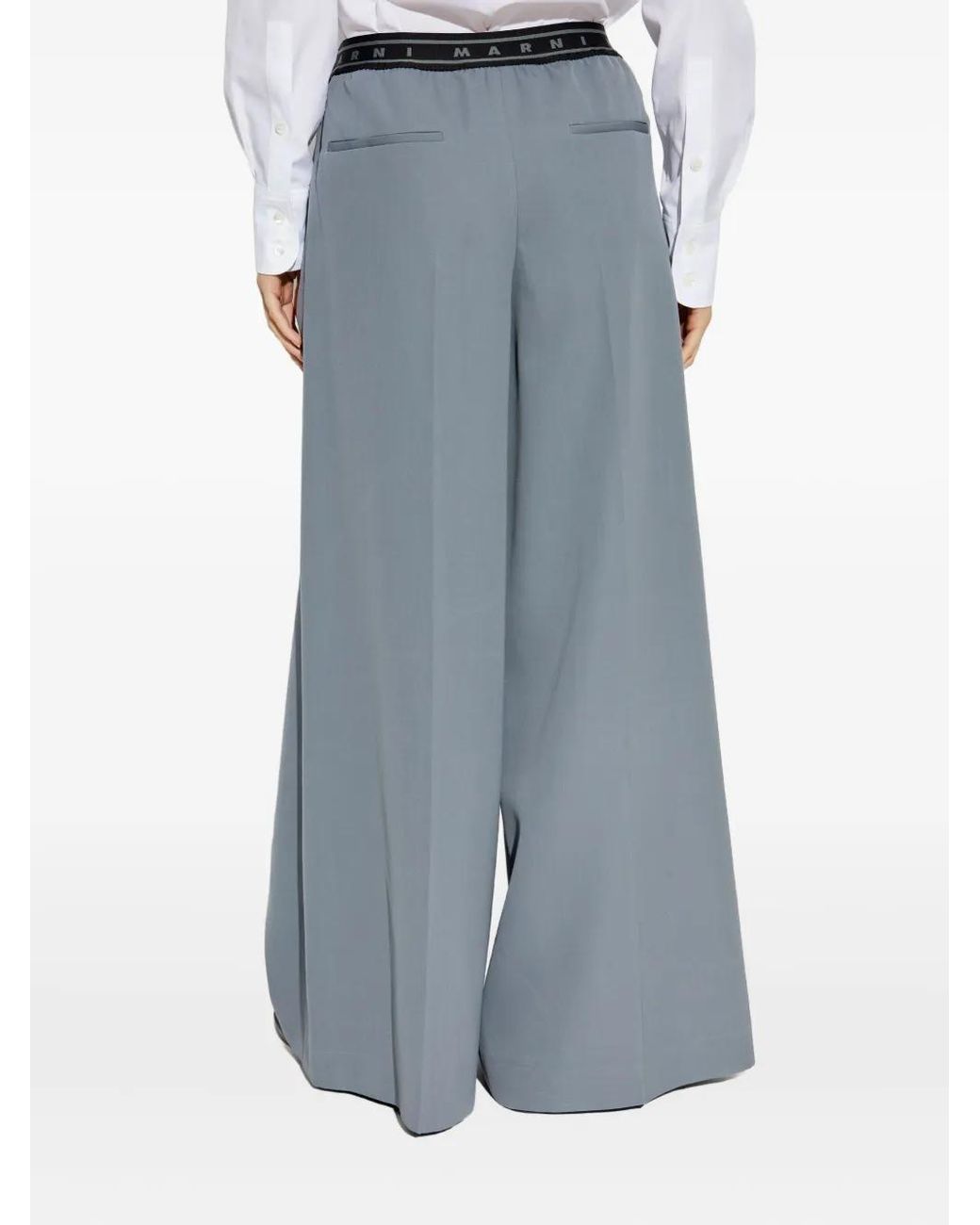 Marni Blue Logo-Band Trousers