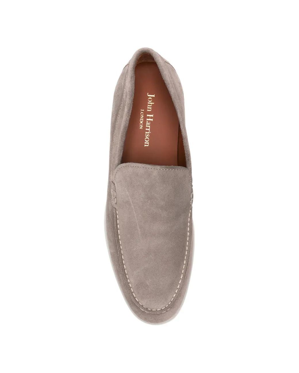 JOHN HARRISON White Suede Slip-On Loafers for men