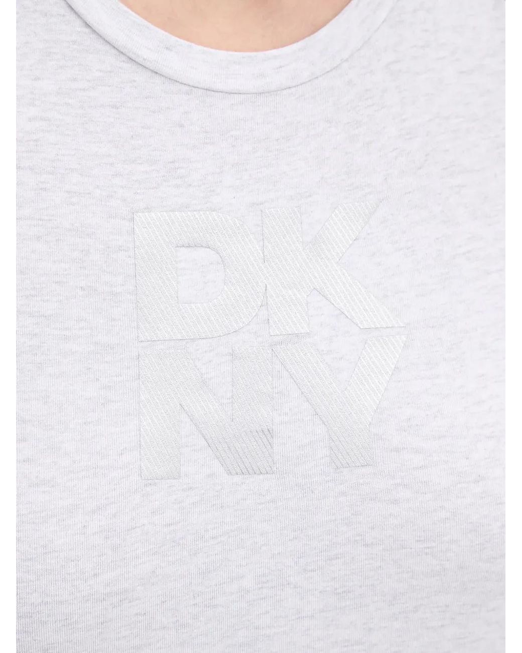 DKNY White Logo-Print Long-Sleeve T-Shirt