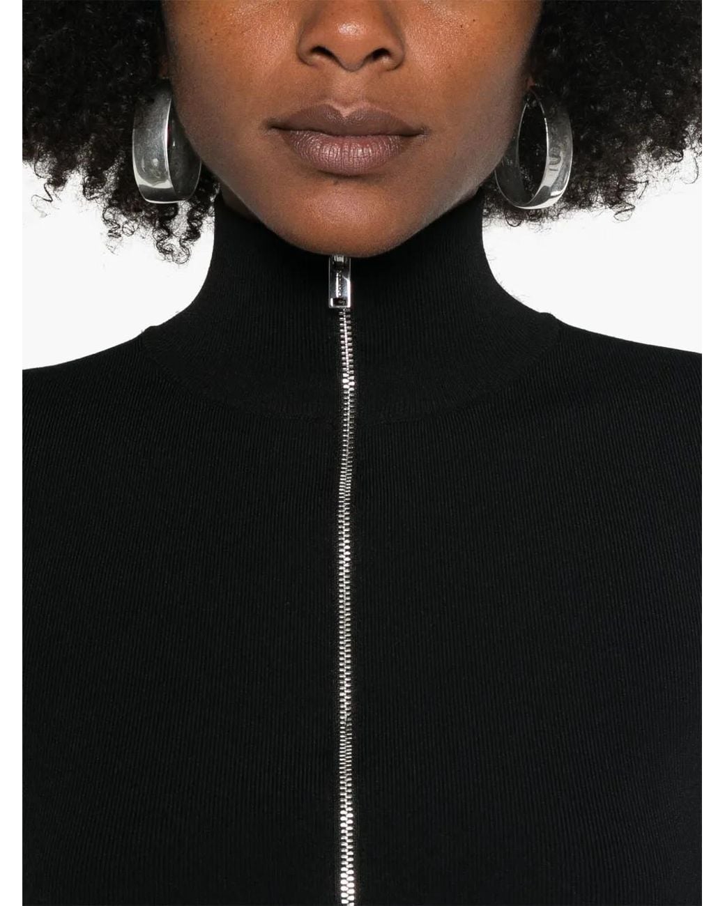 Nanushka Black Zip-Up Cardigan