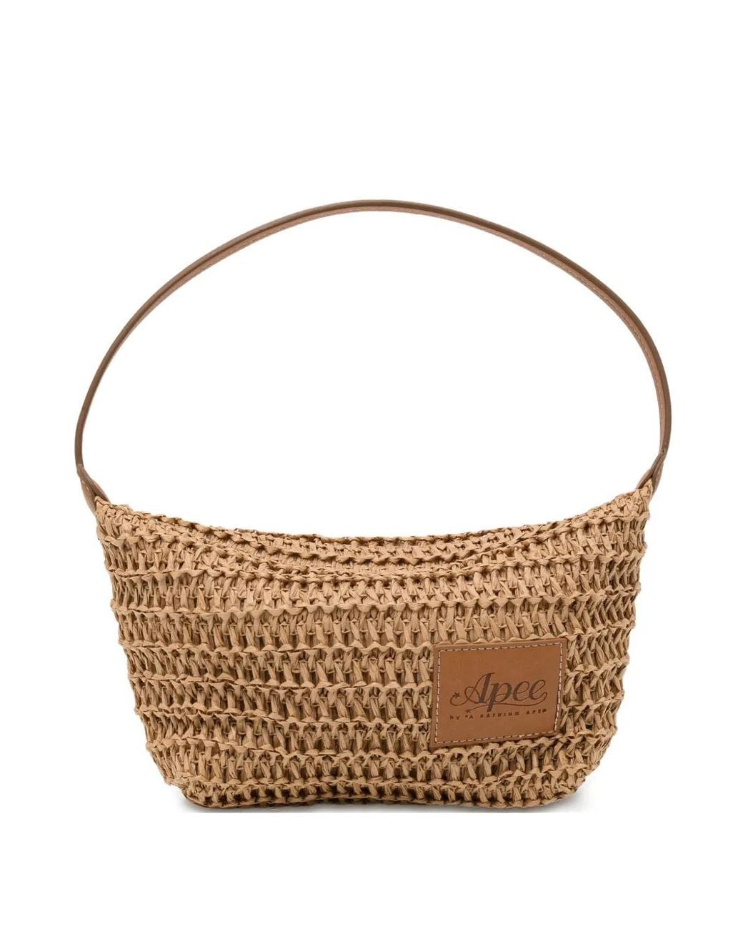 AAPE BY A BATHING AP Brown Logo-Patch Shoulder Bag