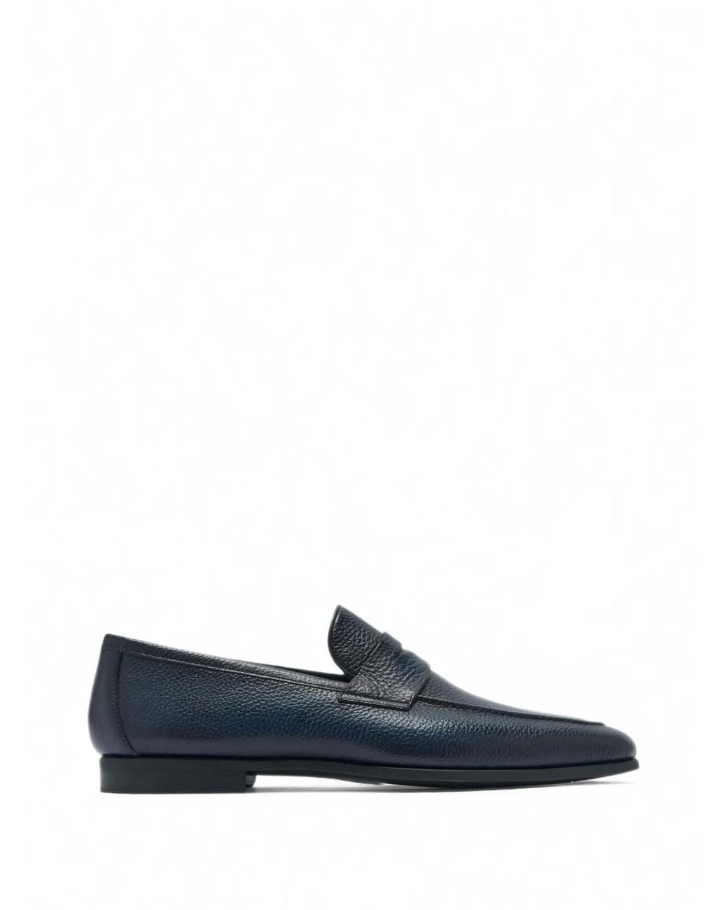 Magnanni Shoes Blue Mocassins Aston En Cuir Grainé for men