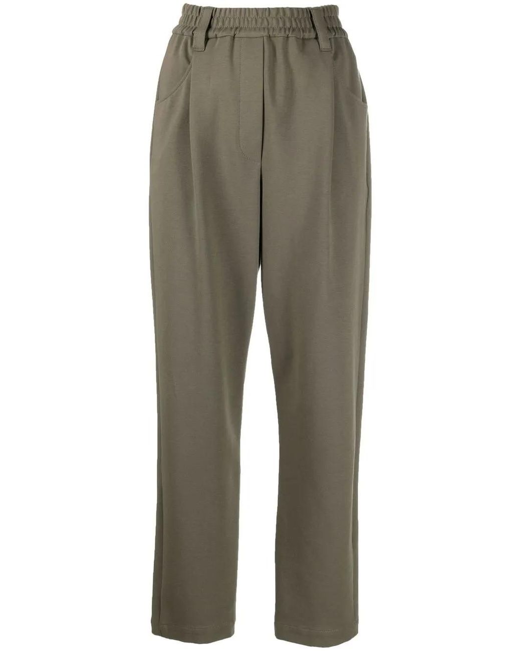 Brunello Cucinelli Gray Baggy Cotton Trousers