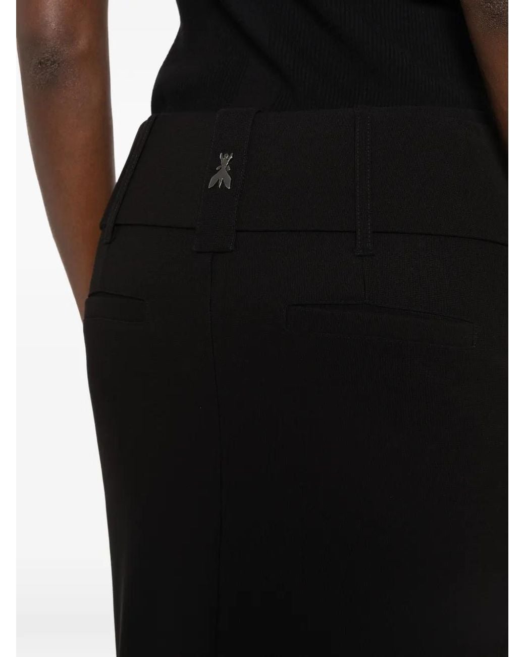 Patrizia Pepe Black Belted Pencil Midi Skirt